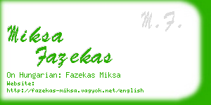 miksa fazekas business card